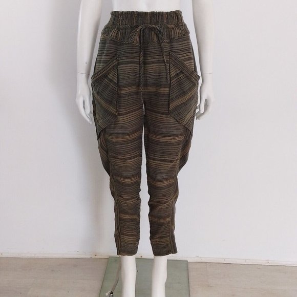 BNWT Free People (XS) Green Joggers Size UK 6 8 EU 34 36 Lounge Casual Trousers - Picture 5 of 9